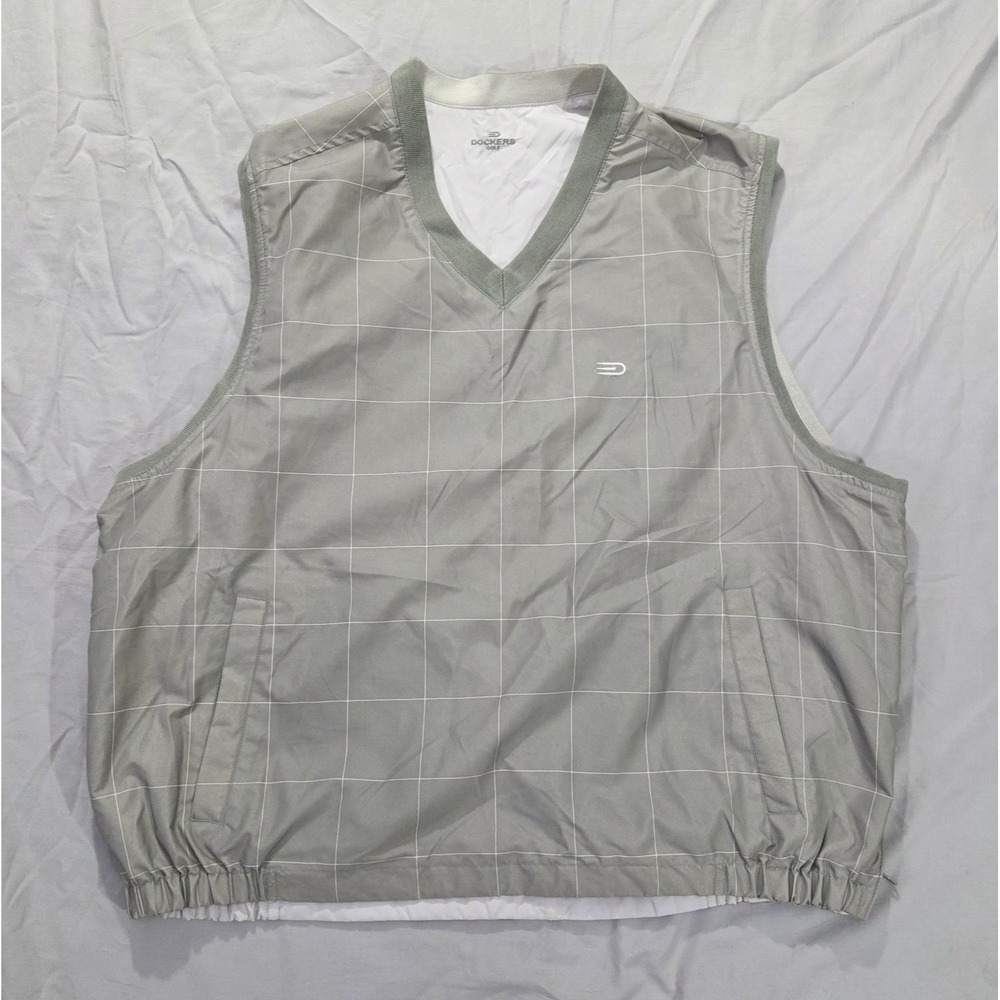 Dockers GOLF VEST Men's Reversible 3/4 Side Zipper XXL Sleeveless Country Club
